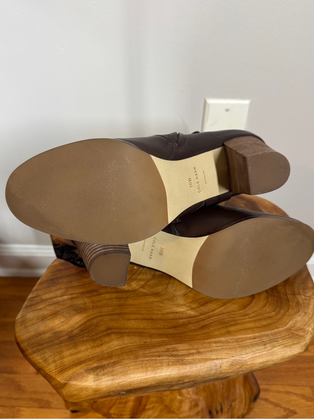 Cole Haan Brown Leather Women's Calixta Harness Ankle Booties Moto Boots Sz. 10B - Picture 9 of 11